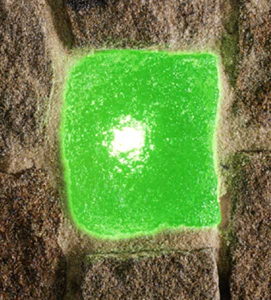 Pflastersteinleuchte in emerald-grn.